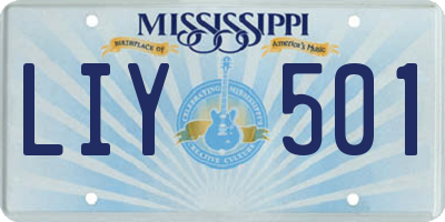 MS license plate LIY501