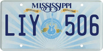 MS license plate LIY506