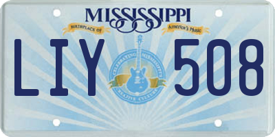 MS license plate LIY508