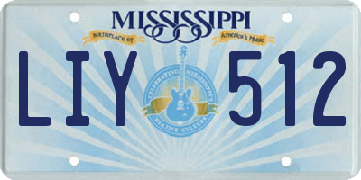 MS license plate LIY512