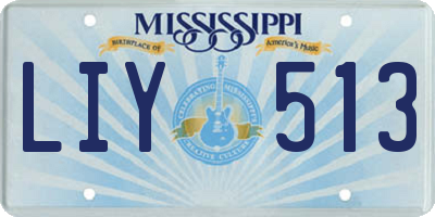 MS license plate LIY513