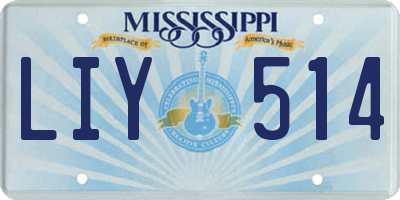 MS license plate LIY514