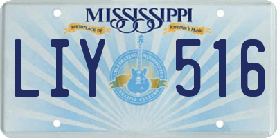 MS license plate LIY516