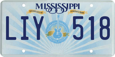 MS license plate LIY518