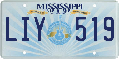 MS license plate LIY519