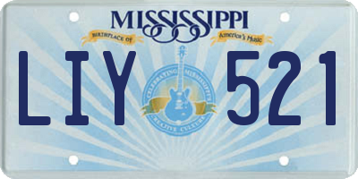 MS license plate LIY521