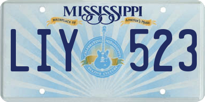 MS license plate LIY523