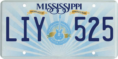 MS license plate LIY525