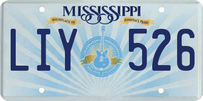 MS license plate LIY526