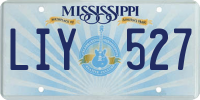 MS license plate LIY527