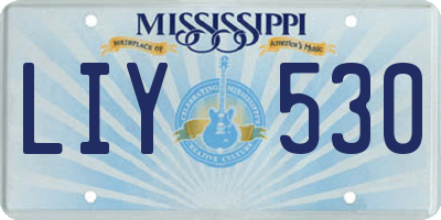 MS license plate LIY530