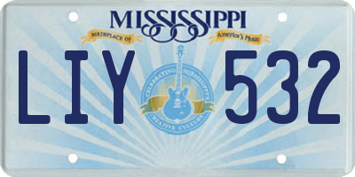MS license plate LIY532