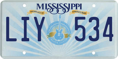 MS license plate LIY534