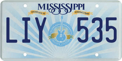 MS license plate LIY535