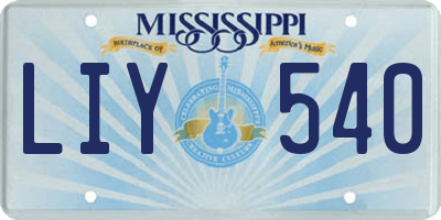 MS license plate LIY540