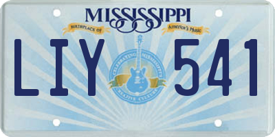 MS license plate LIY541