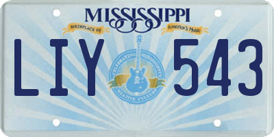 MS license plate LIY543