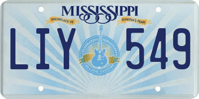 MS license plate LIY549