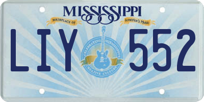 MS license plate LIY552