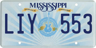 MS license plate LIY553
