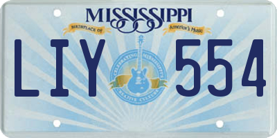MS license plate LIY554