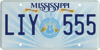 MS license plate LIY555