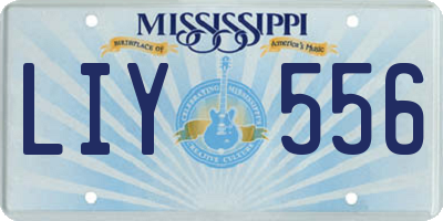 MS license plate LIY556