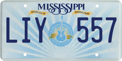 MS license plate LIY557
