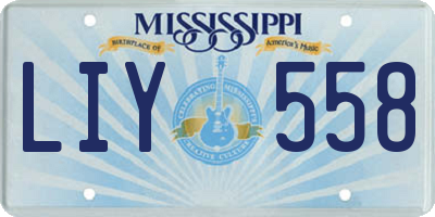 MS license plate LIY558