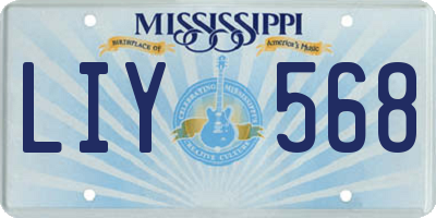 MS license plate LIY568