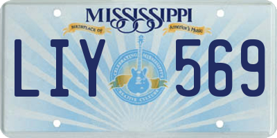 MS license plate LIY569