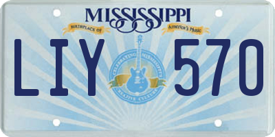 MS license plate LIY570