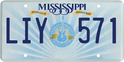 MS license plate LIY571
