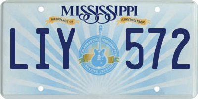 MS license plate LIY572