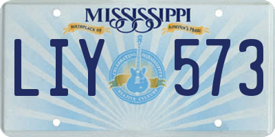 MS license plate LIY573