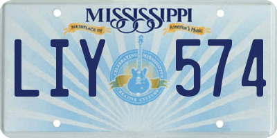MS license plate LIY574