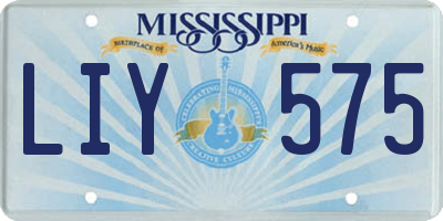MS license plate LIY575