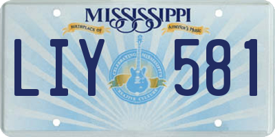MS license plate LIY581