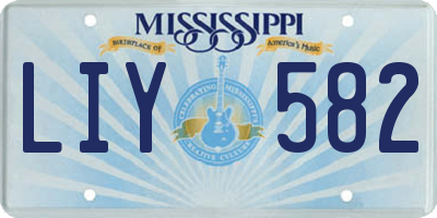 MS license plate LIY582