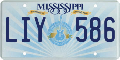 MS license plate LIY586