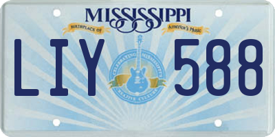 MS license plate LIY588