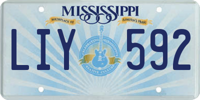 MS license plate LIY592