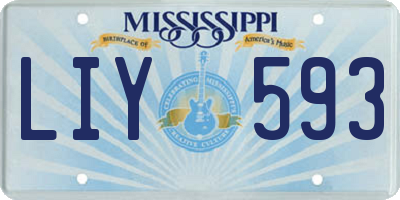 MS license plate LIY593