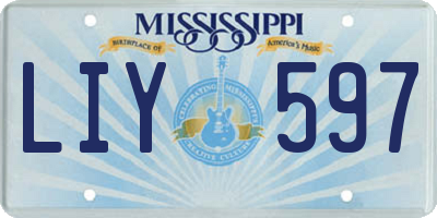 MS license plate LIY597