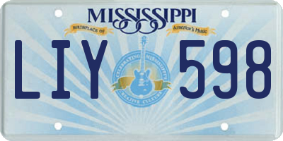MS license plate LIY598