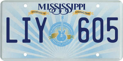 MS license plate LIY605