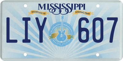 MS license plate LIY607