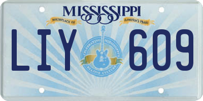 MS license plate LIY609