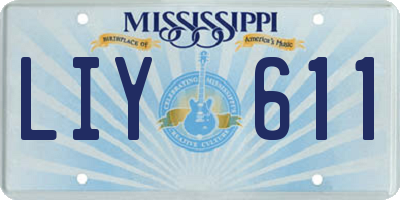MS license plate LIY611