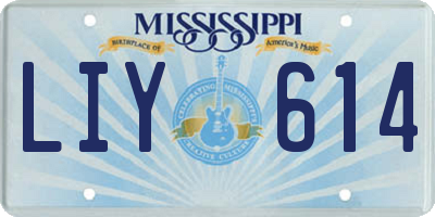 MS license plate LIY614